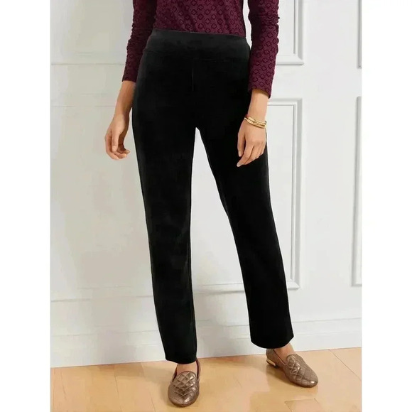 Talbots Womens Velveteen Straight Leg Pants Black Size 16W - Picture 1 of 9
